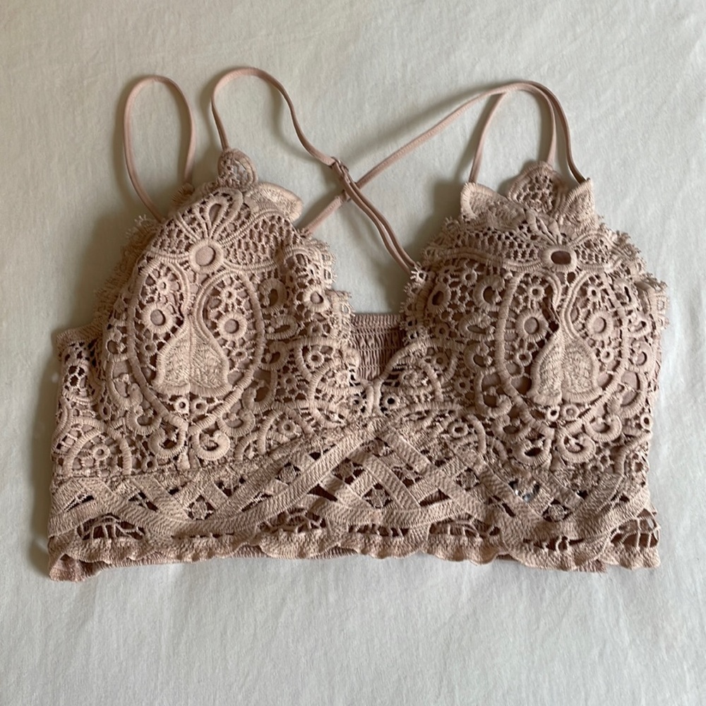 Wishlist champagne criss cross bralette